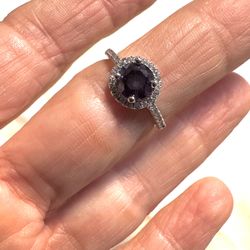 Purple Rhinestone Ring 