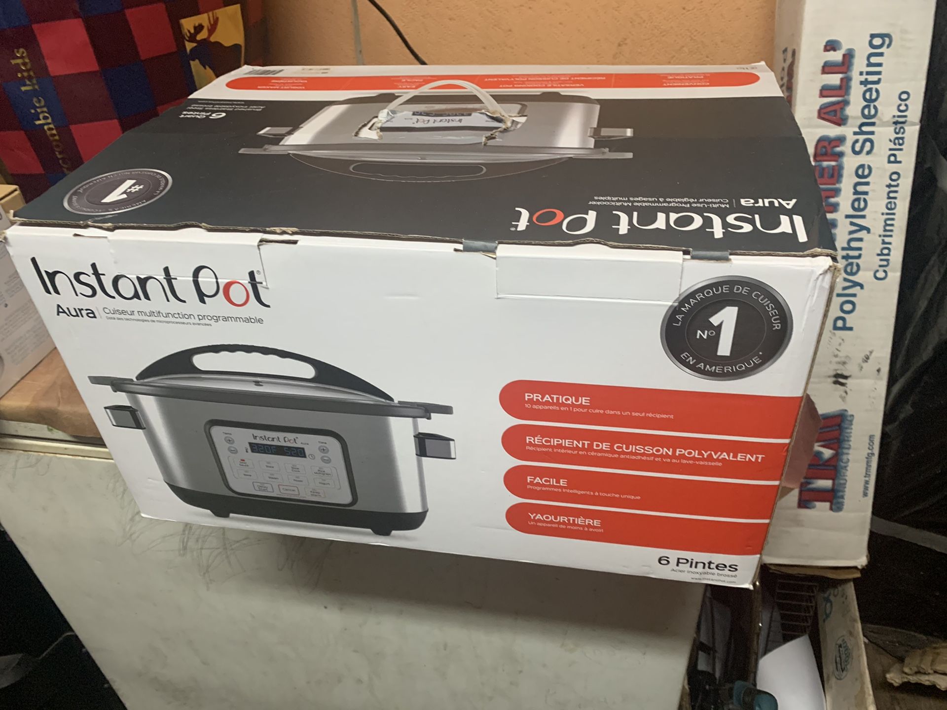 Instant Pot Aura 6 Qt Convenient Multi-Use Programmable Multicooker, Silver