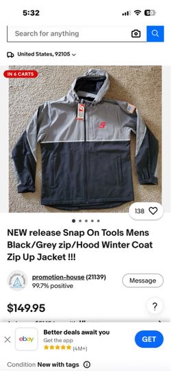 Snap-on Tools Men's Zip-Up Hooded Jacket