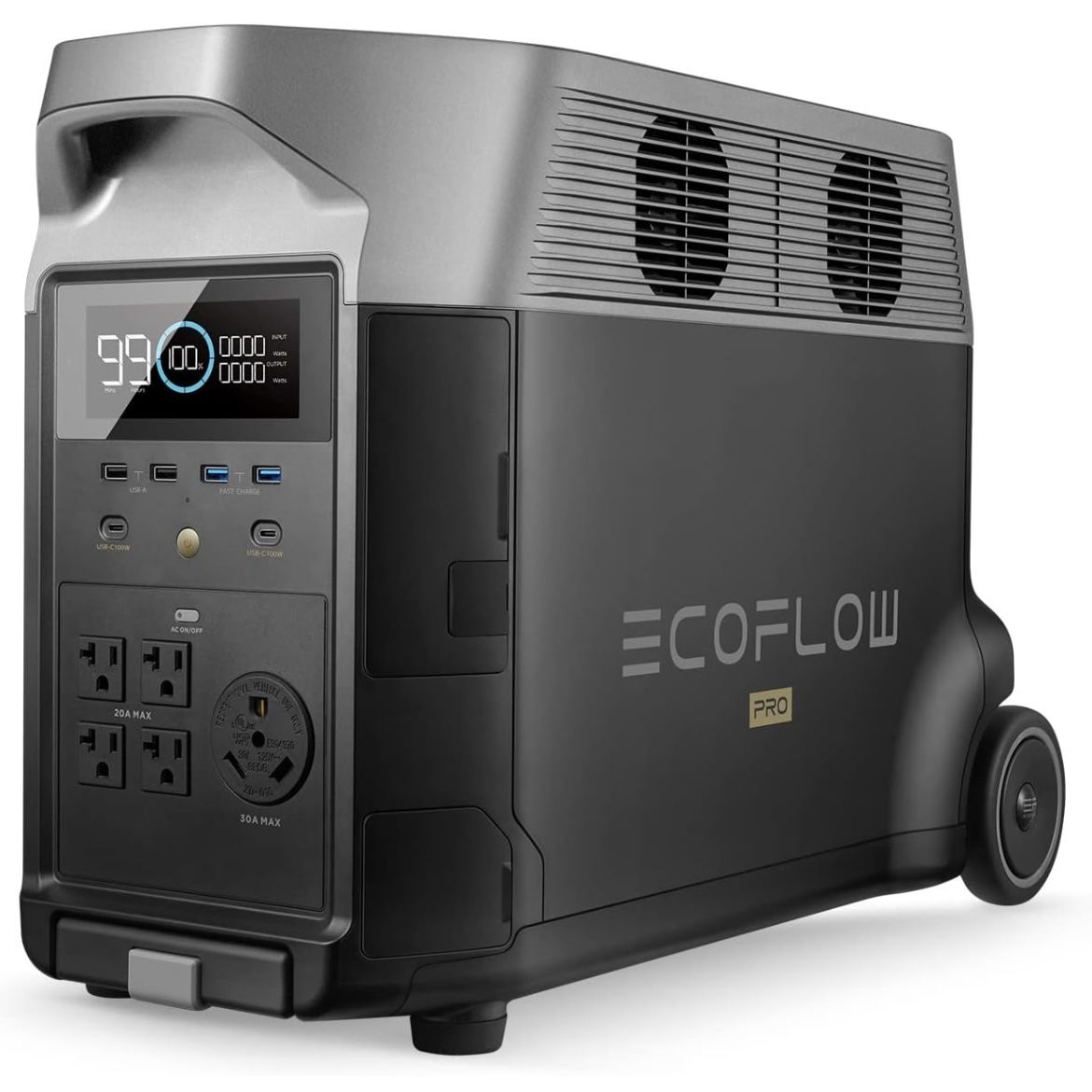 EF ECOFLOW Portable Power Station 3600Wh DELTA Pro, 120V AC Outlets x 5, 3600W, 2.7H Fast Charge, Lifepo4 Power Station, Solar Generator for Home Use,