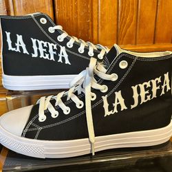 New Black And White La Jefa High Top Sneaker Size 10W