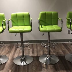 Leather Bar Stools with Arms