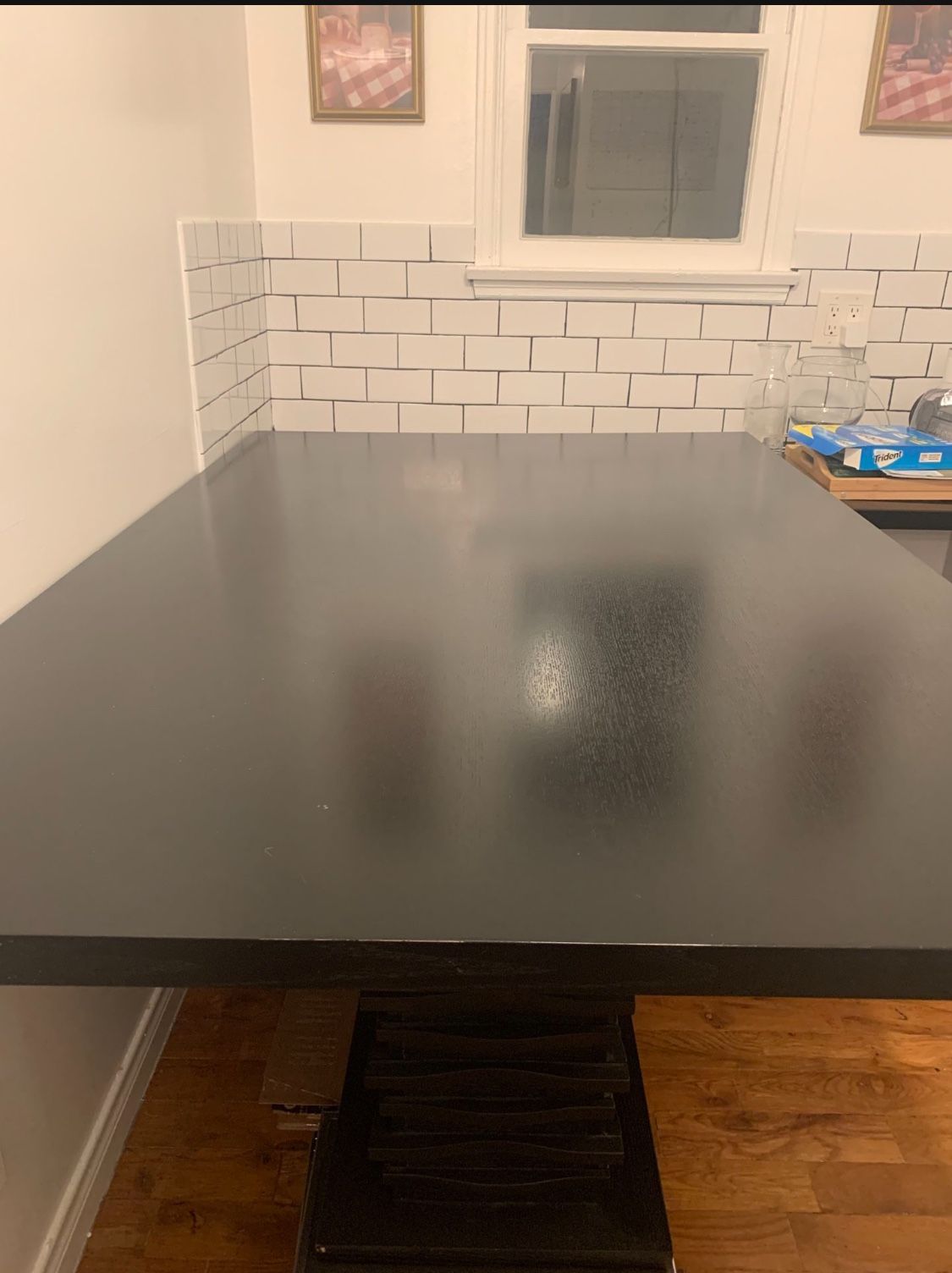 Large, Sturdy Black Kitchen Table