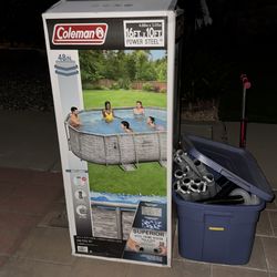 Coleman 16x10 power steel pool w/ solar water heater