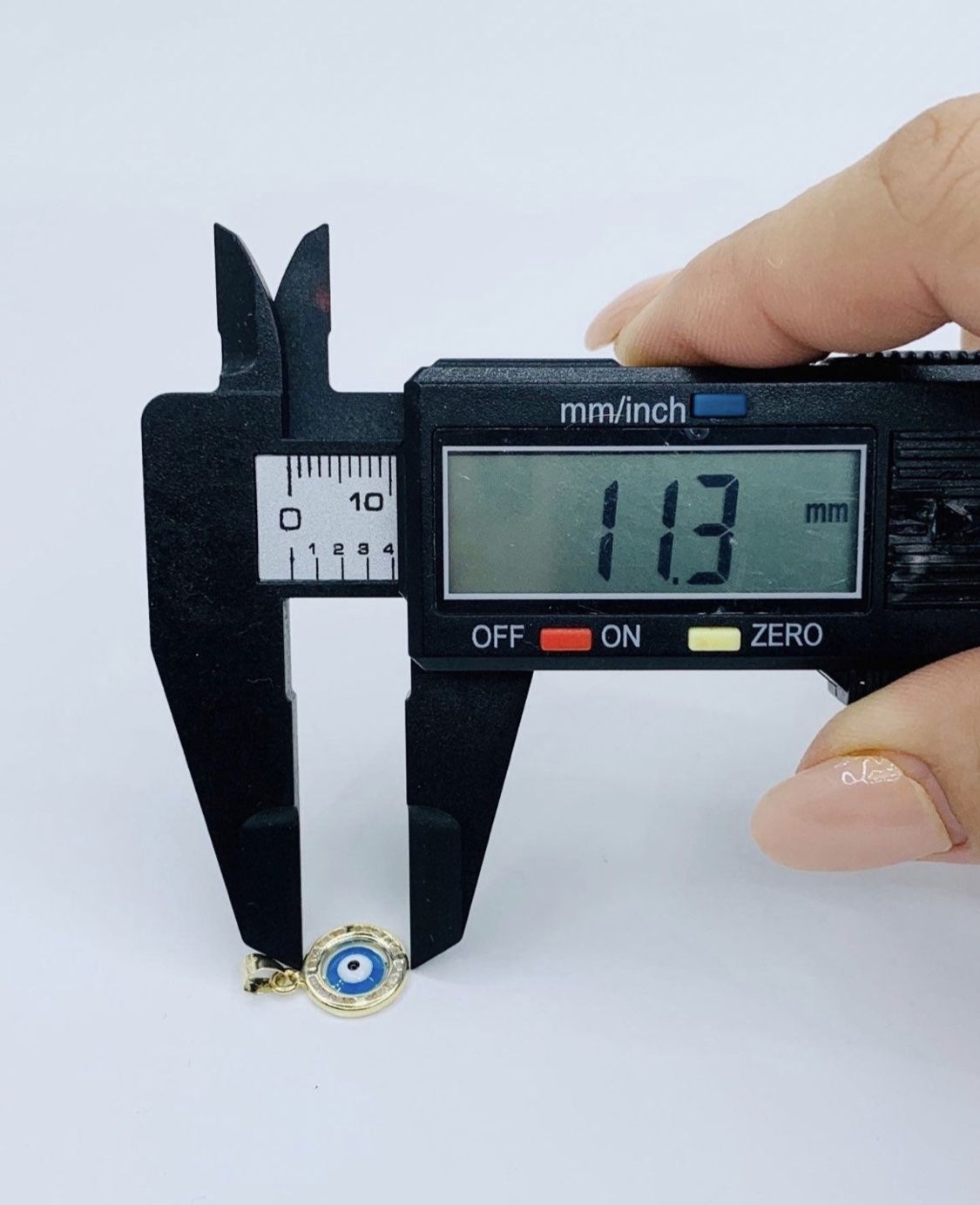 14k Gold Pendant Charm Greek Eye Protector Tiny Ojo Griego En Oro Evil