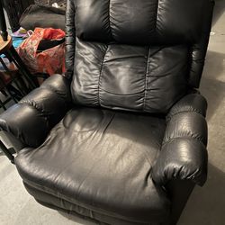 Black Faux Leather Recliner