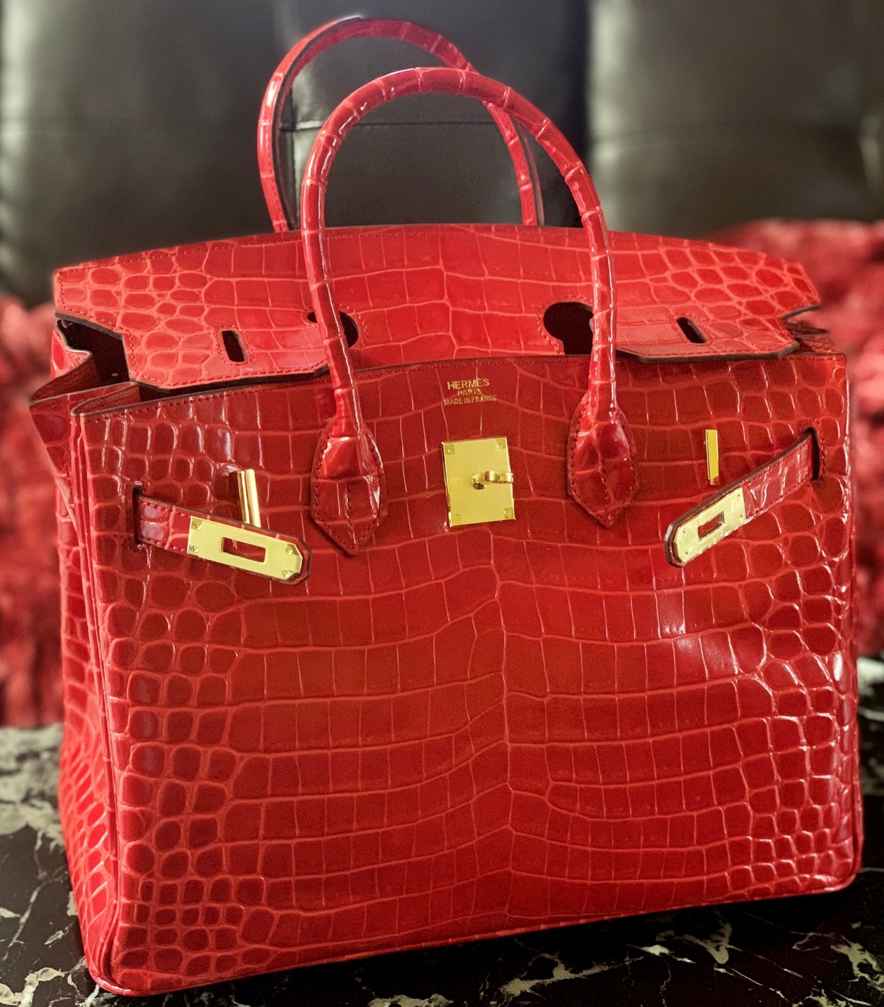  Hermès  Red 35 Cm OBO New