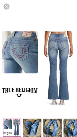 True Religion Becca Mid Rise Big T Boot Cut/Flare jeans (28)