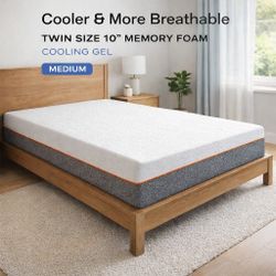 Twin  size 10" mattress Memory foam  cooling gel Medium