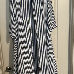 LNV Blue & White Striped Dress