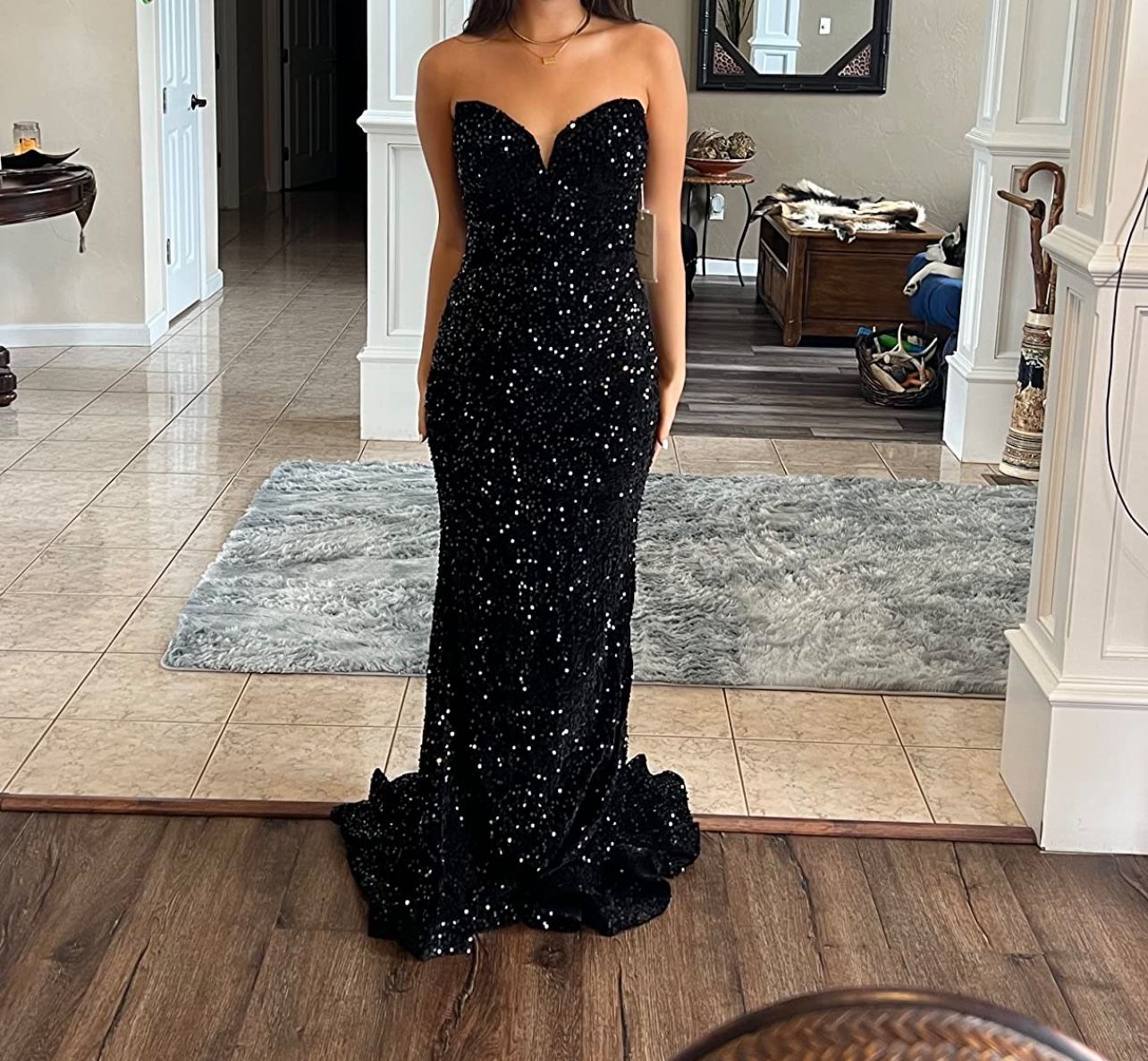 Forma Dress Black Sequin Size 4