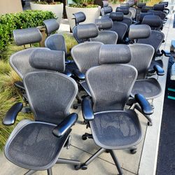 🔥LIKE NEW!🔥HERMAN MILLER AERON CHAIRS ADJUSTABLE ARMS POSTURE-FIT/LUMBAR SEAT ANGLE REAR TILT LOCK TILT TENSION ADJUSTMENTS