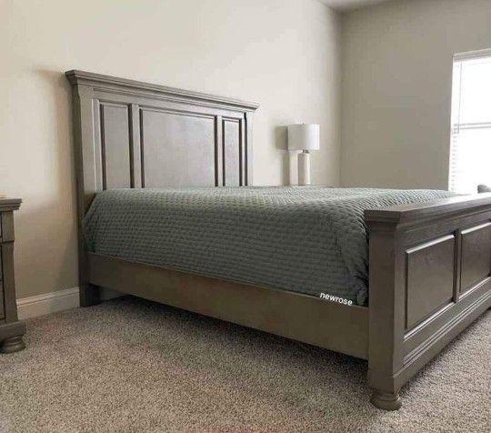 Lettner Solid Wood Master Bedroom Furniture Set Queen Size Bed, King Size Bed, Dresser, Mirror, Chest, Nightstand, Mattress Extra Discount Code RSG