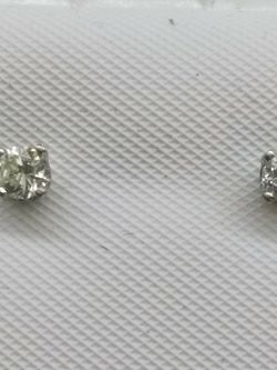 Diamond Stud Earrings 14k White Gold