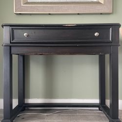 Black Console Table / Hidden Desk With Hutch