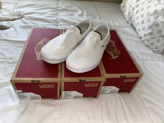 White Slip On Vans