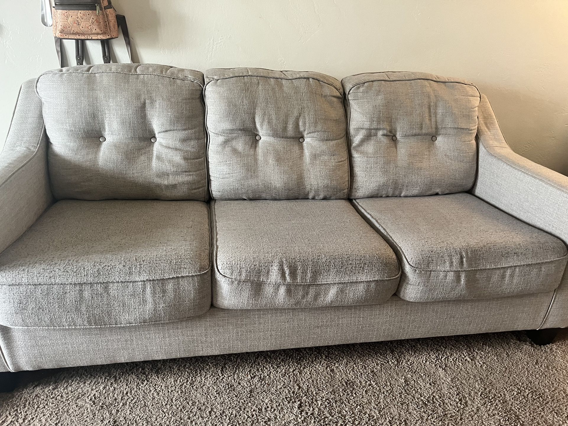 Tan Couch With Built In Pull Out 