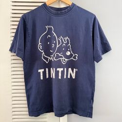 Vintage Tin Tin Snowy Adventures of Tin Tin Herge/Moulinsart T-shirt Sz Small