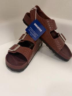 Birkenstock Milano Rivet Logo Embossed Leather chocolate 37 NEW