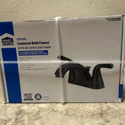 Project Source Dover Oil Rubbed Bronze 4-in centerset 2-handle WaterSense Bathroom Sink Faucet with Drain (2.37-in)