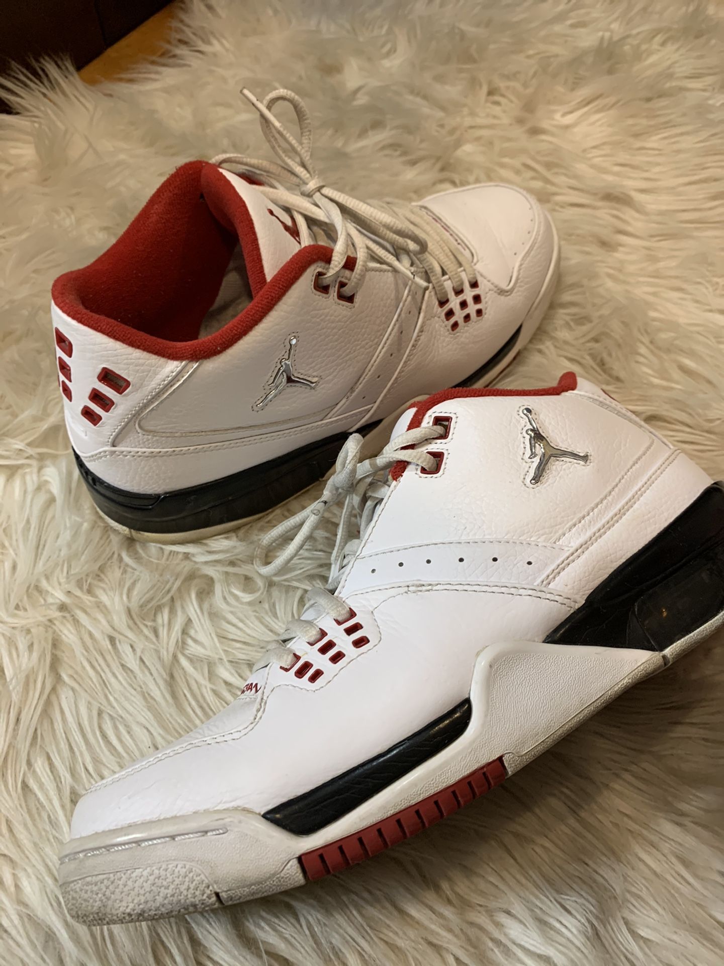 Air Jordan Sz 10.5 Men’s White Black & Red