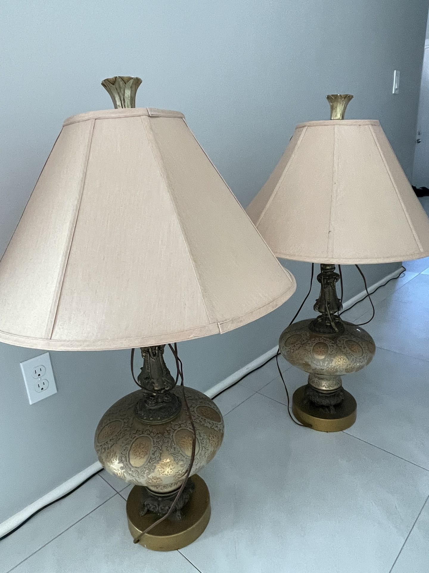 2 Vintage 36” tall MCM (Mid-Century Modern) Hollywood Regency" style! Probably 1960s.