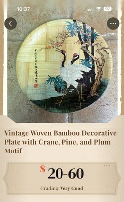 Vintage woven bamboo plates