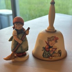 Vintage M.I. Hummel Figurine & 1983 Goebel Annual Bell Set