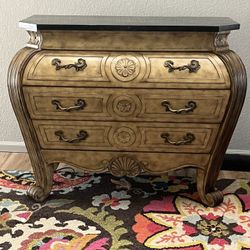 Antique Bombay Chest, Black Marble Top