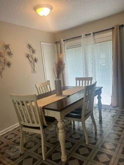 Dining table and chairs/ stool