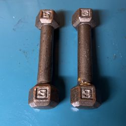 3-Pound Hand Weight Set, Dumbbell Set, Cast Iron 