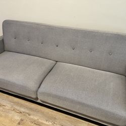Light Grey Modern Loveseat Sofa 