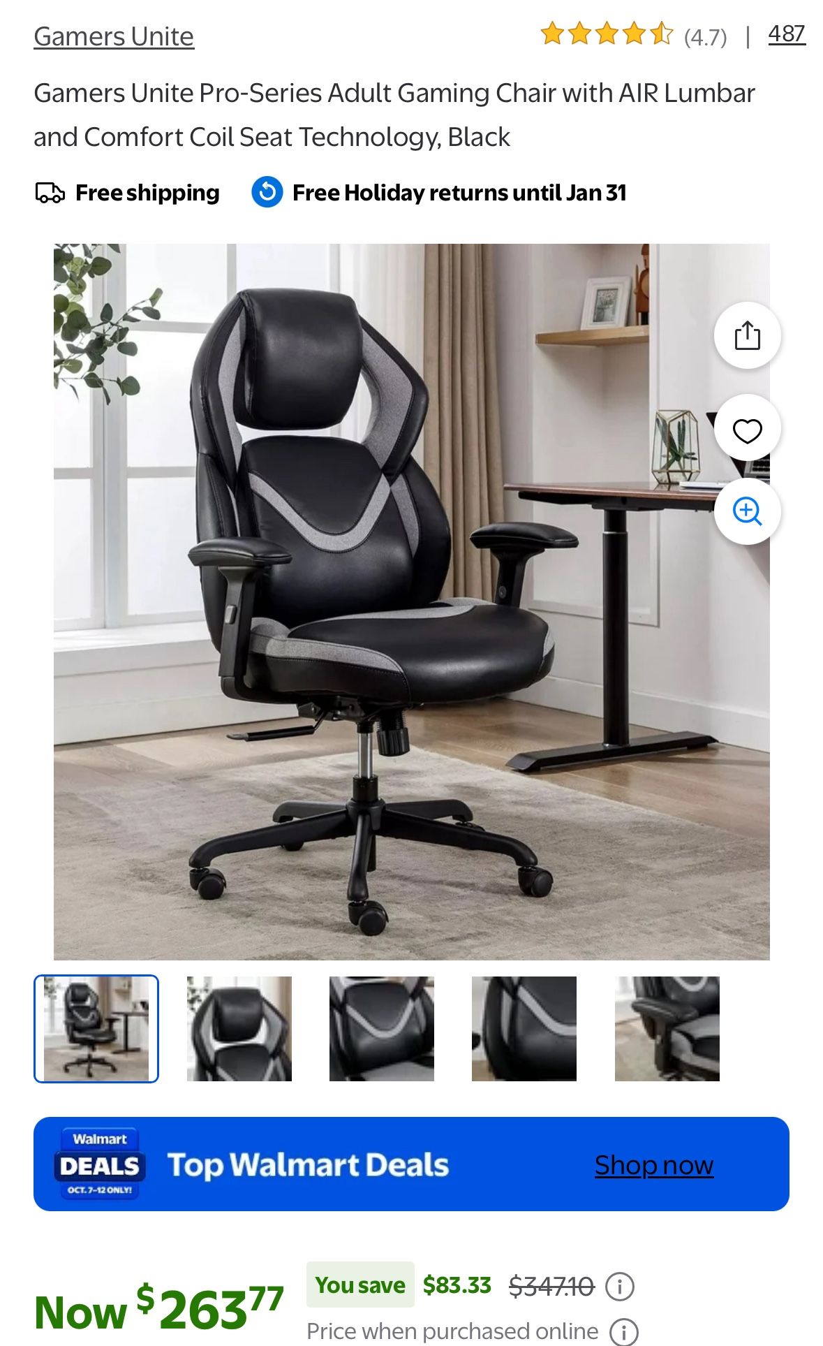 Gamers Unite™ Pro-Series High Back Ergonomic Chair with AIR Lumbar