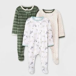 Cloud Island Baby Footed Onesies 3-Pack (Size 0-3 Months)
