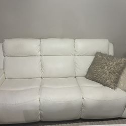 White Leather Couch 