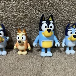Bluey and Friends Lot of 4 Bingo Dad 3" Poseable Figures