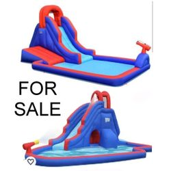 Inflatable Slide Bouncer, Inflatable Water Slide Park, Youngsters Inflatable Splash Pool Backyard Water Slide Park, Climbing Wall, Water Cannon, Two