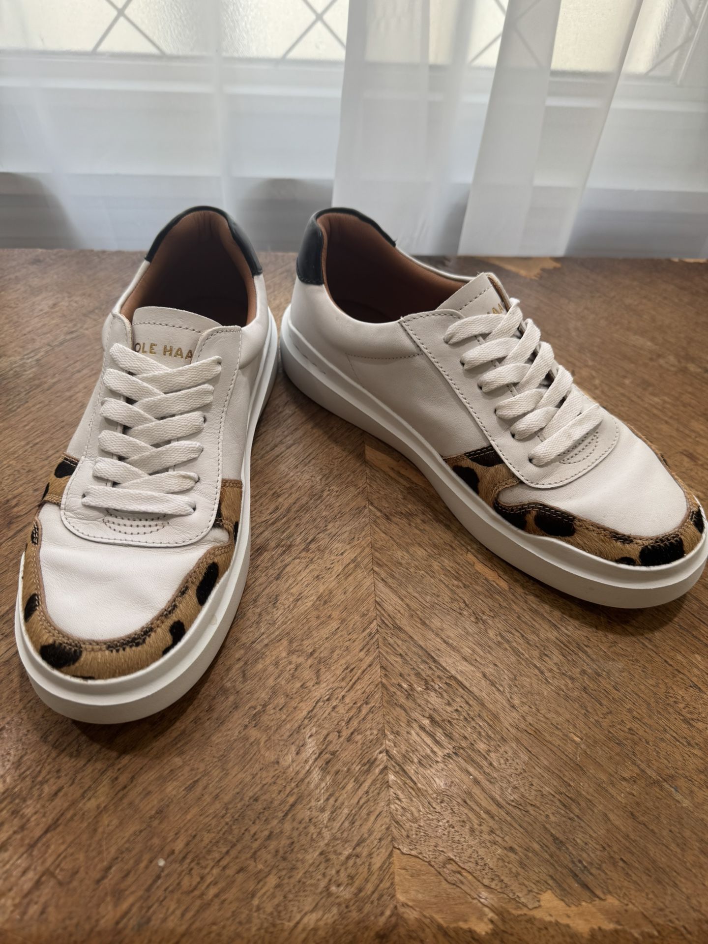 Size 7.5 Cole Haan FUR And Leather Sneakers Women’s Shoes