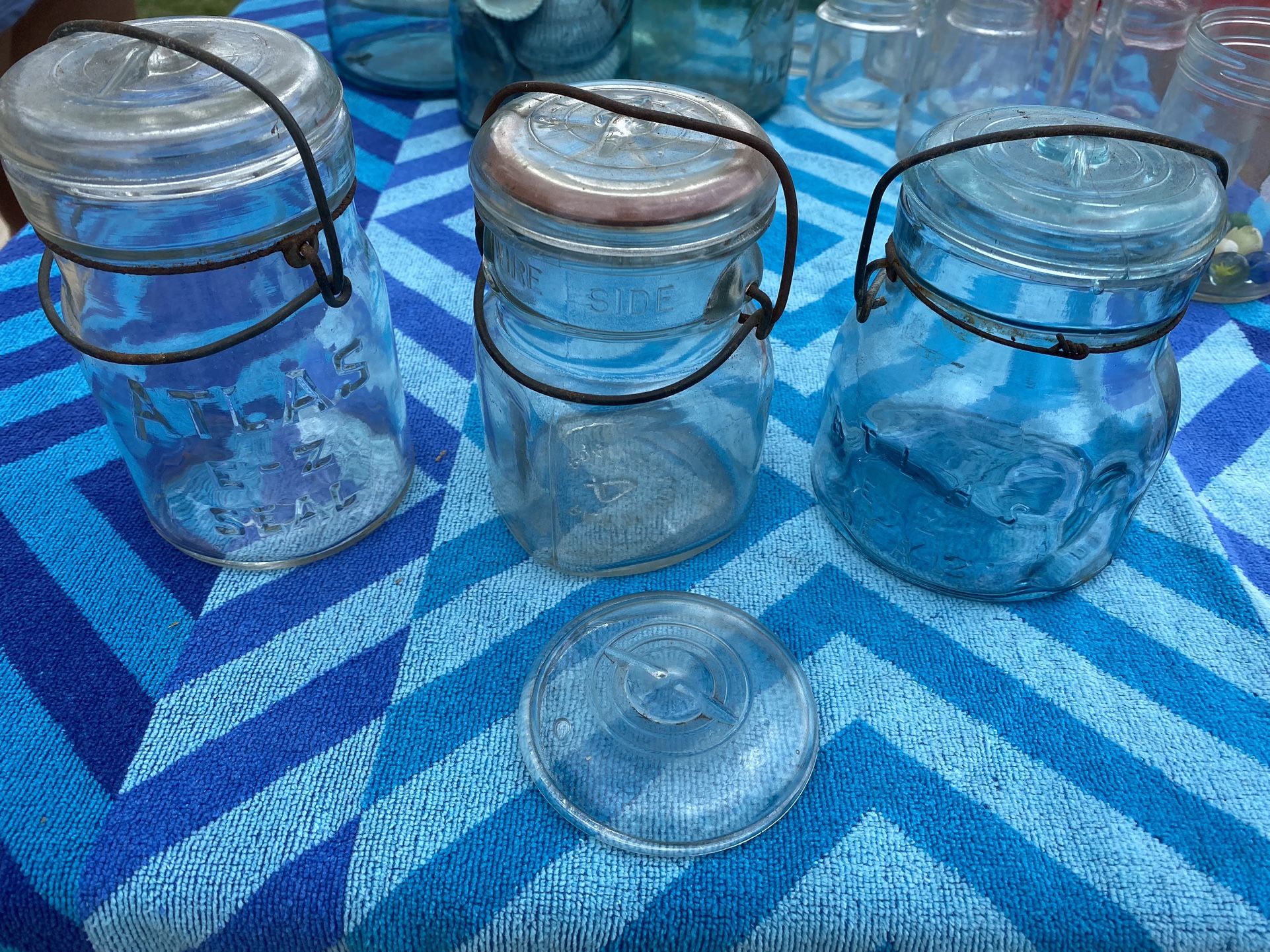 Antiques Wire Lid Jars