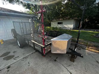 Utility Trailer with Tool Box and Rack