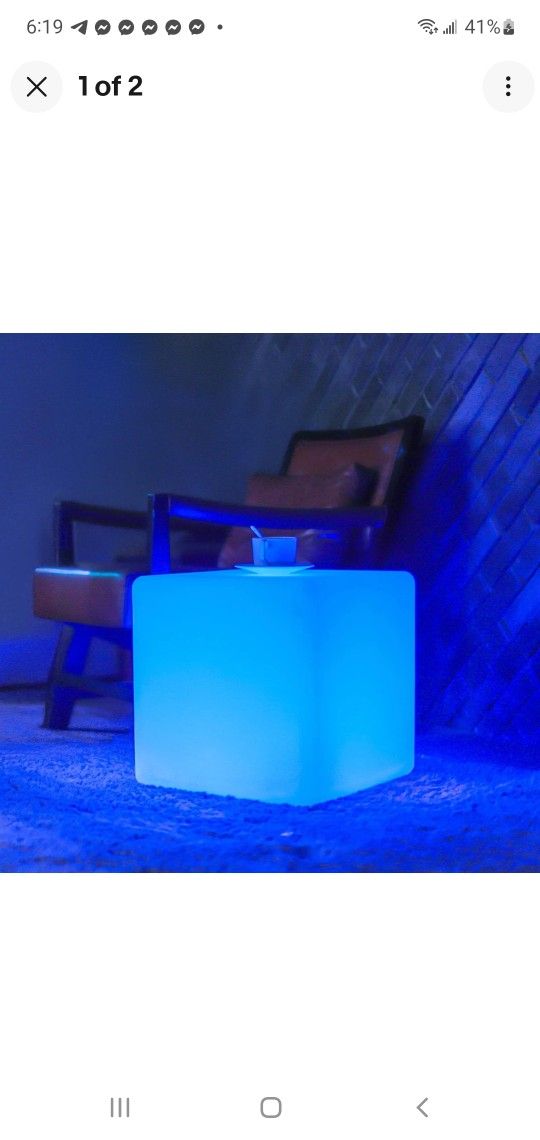 BRAND NEW..LOFTEK 16-inch LED Cube Lights: Rechargeable RGB Colors Changing Light with Remote Control, IP65 Waterproof LED Furniture Cube Chair Table