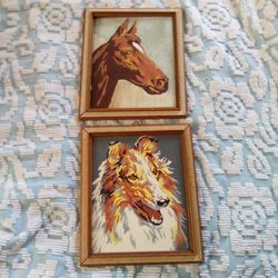 Mid-century Paint By Numbers Horse Collie