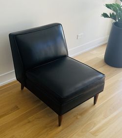 Black Vinyl Accent Chair