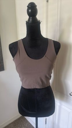 workout crop top brown