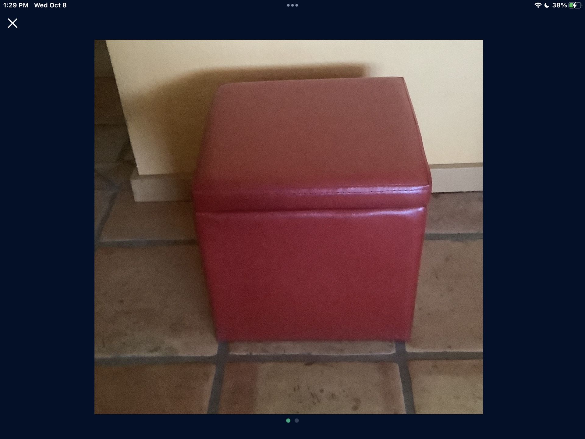Storage Ottoman Faux Leather Furniture Storage