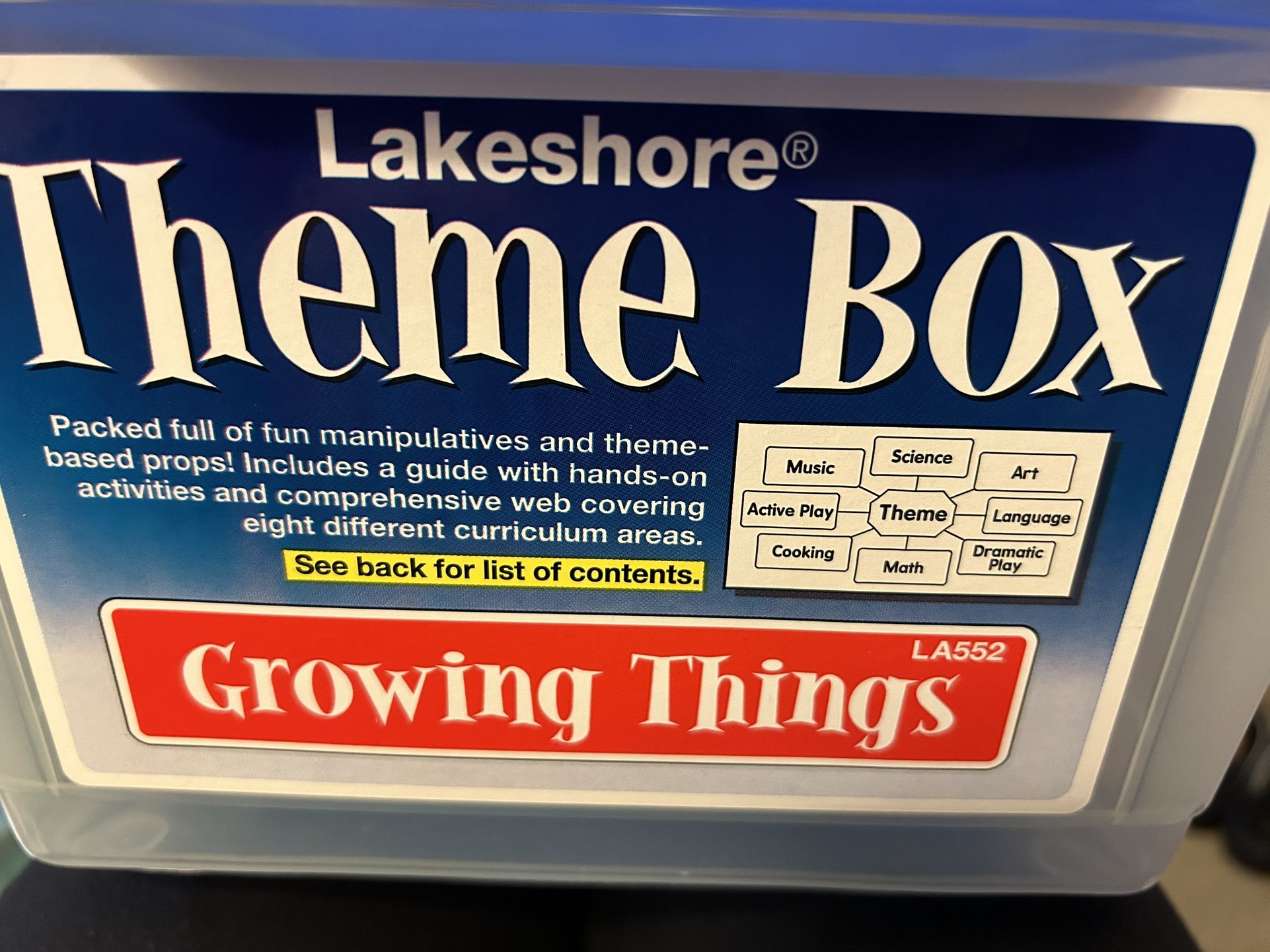 LAKESHORE THEME BOX: “Growing Things,” Incomplete But All Contents NEW