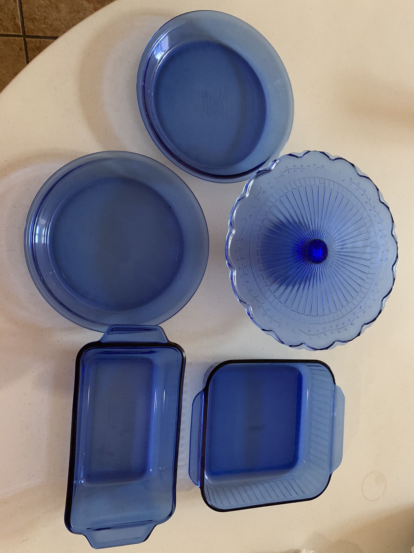 Blue serving dishes