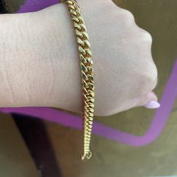 14k SEMI SOLID CUBAN BRACELET 