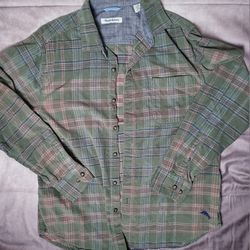 Tommy Bahama Men's Large Plaid Button-Down Long Sleeve Shirt