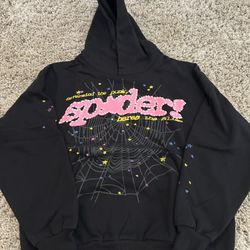 Sp5der “P*NK V2” hoodie(Medium)